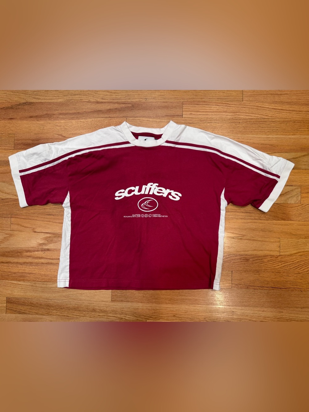 Scuffers Maroon and White Retro Tee